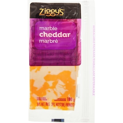 Ziggy's Marble Cheddar, Sliced 180 g, $2.78/100g