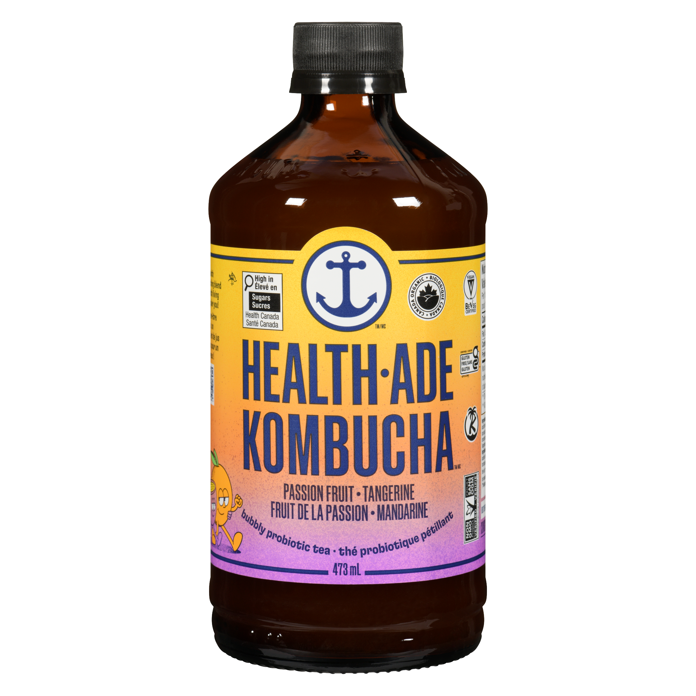 Health-Ade Kombucha Bubbly Probiotic Tea Passion Fruit Tangerine