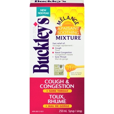 Buckley’s Toux, rhume + mal de gorge sirop mélange apaisant 250 ml, 8,00 $/100ml