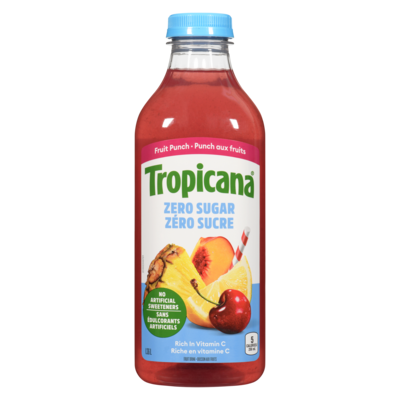 Tropicana Zero Sugar Fruit Punch  1.36 l, $0.40/100ml
