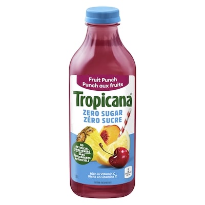 Tropicana Punch aux fruits Zéro sucre 1.36 l, 0,43 $/100ml