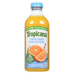 Tropicana Orange Juice, Some Pulp Lower Sugar 1.36 l, $0.50/100ml