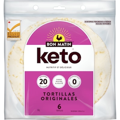 Bon Matin Keto tortillas originales 246 g, 2,96 $/100g
