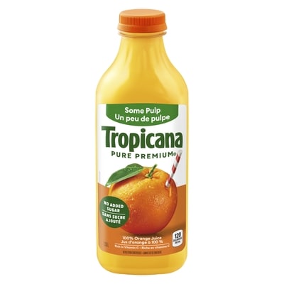 Tropicana Jus d'orange un peu de pulpe 1.36 l, 0,43 $/100ml