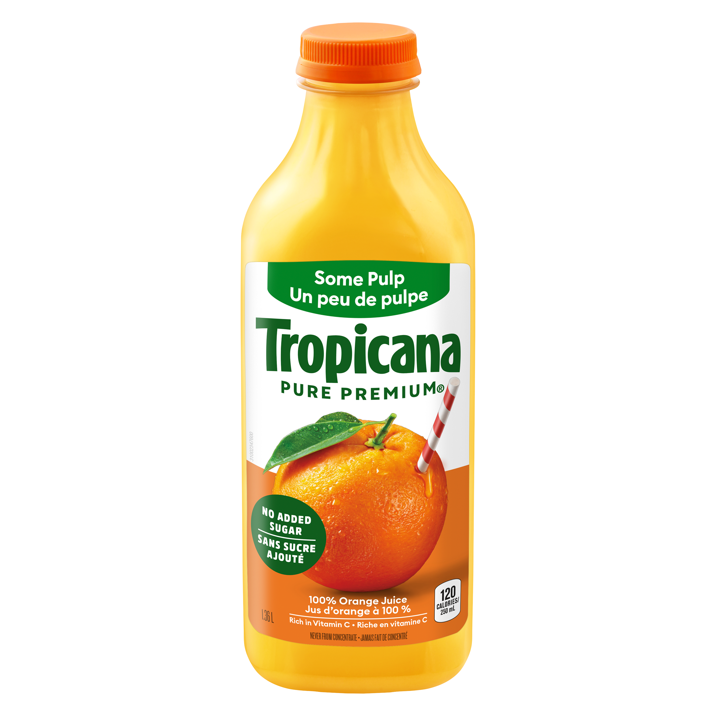 Tropicana Jus d'orange un peu de pulpe 1.36 l, 0,51 $/100ml