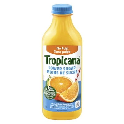 Tropicana Orange Juice Lower Sugar, No Pulp 1.36 l, $0.29/100ml