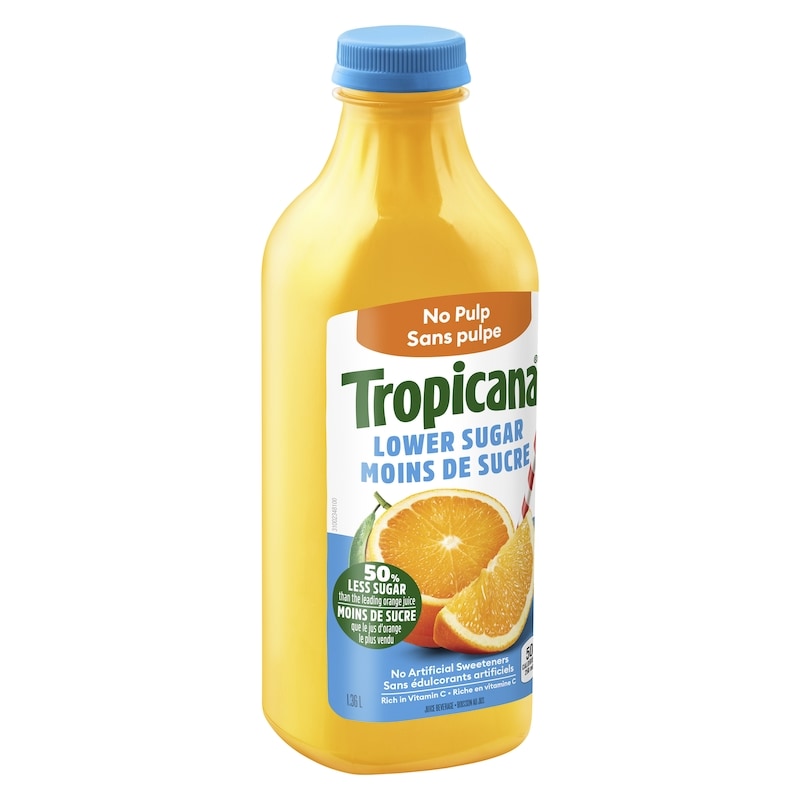 Orange Juice Lower Sugar, No Pulp