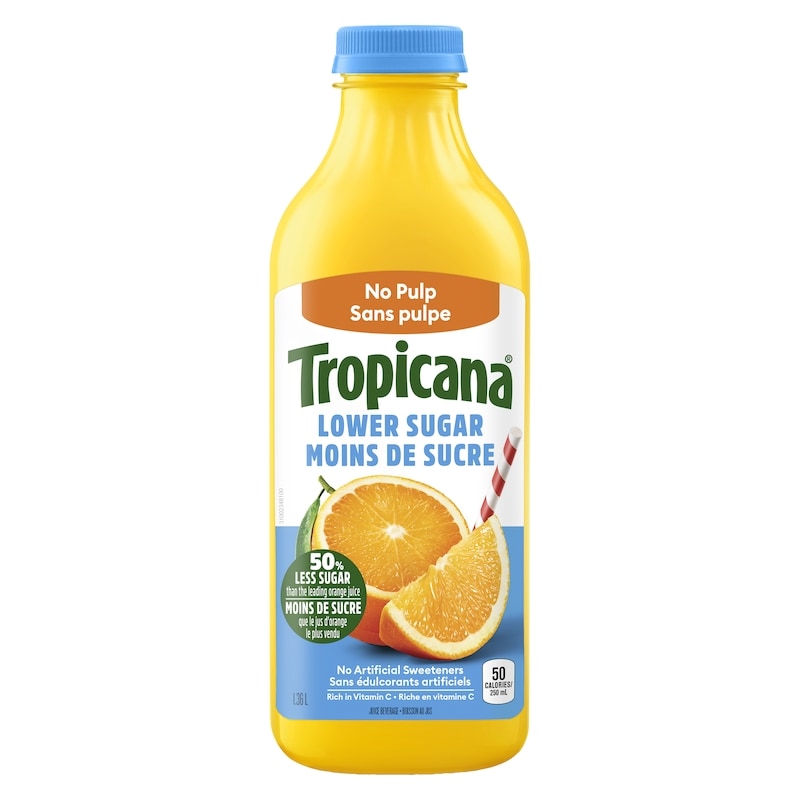Orange Juice Lower Sugar, No Pulp