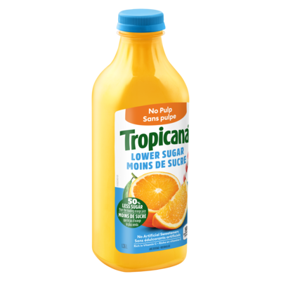 Jus d'orange moins de sucre sans pulpe