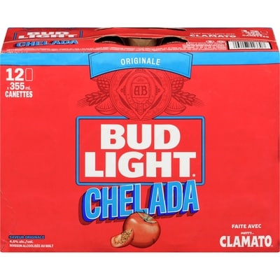 Bud Light Chelada boisson alcoolisée au malt saveur originale (Pièce d’identité requise au moment du ramassage) 12x355.0 ml, 0,60 $/100ml