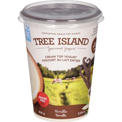 TREE ISLAND Cream Top Yogurt Vanilla Bean 3.5% M.F. 500 g, $1.20/100g