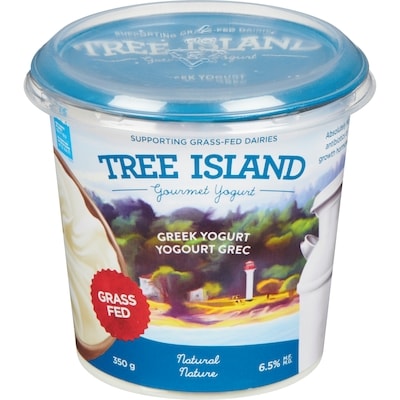 TREE ISLAND Greek Yogurt Natural 6.5% M.F. 350 g, $1.71/100g