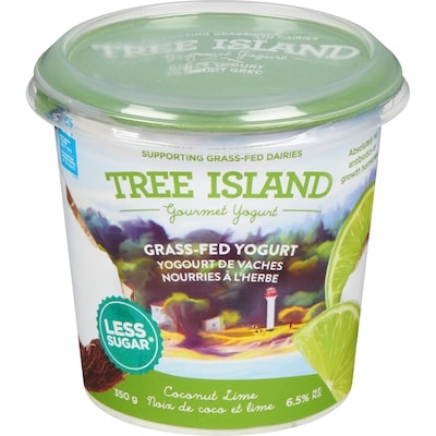 TREE ISLAND Grass-Fed Yogurt Coconut Lime 6.5% M.F. 350 g, $1.71/100g