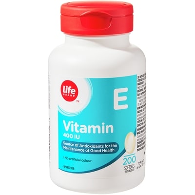Life Brand Vitamin E 400 IU 200 Softgels 200 ea, $0.10/1ea