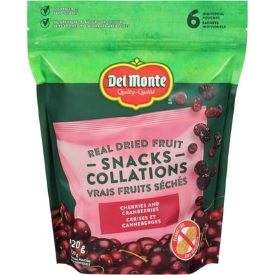 Del Monte Collations cerises et canneberges 120 g, 4,41 $/100g