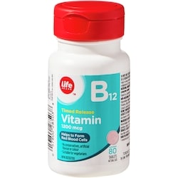 Life Vitamine B12 à libération différée, 80 comprimés à 1 200 mcg 80 ea, 0,08 $/1ch