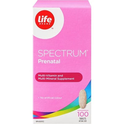 Life Brand Spectrum Prenatal 100 Tablets 100 ea, $0.15/1ea