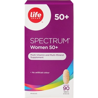 Life Spectrum pour femmes de 50 ans et plus, 90 comprimés 90 ea, 0,17 $/1ch