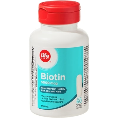 Life Biotine à 5 000 mcg, 60 capsules 60 ea, 0,09 $/1ch