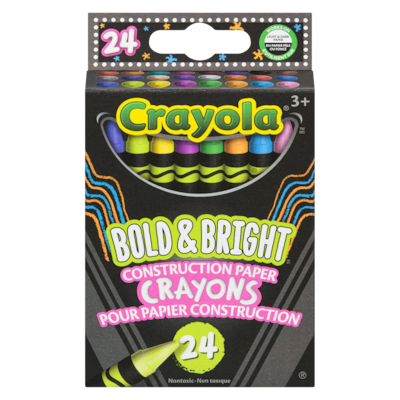 Crayola Bold & Bright Construction Paper Crayons, 24 Count 1 ea, $5.50/1ea