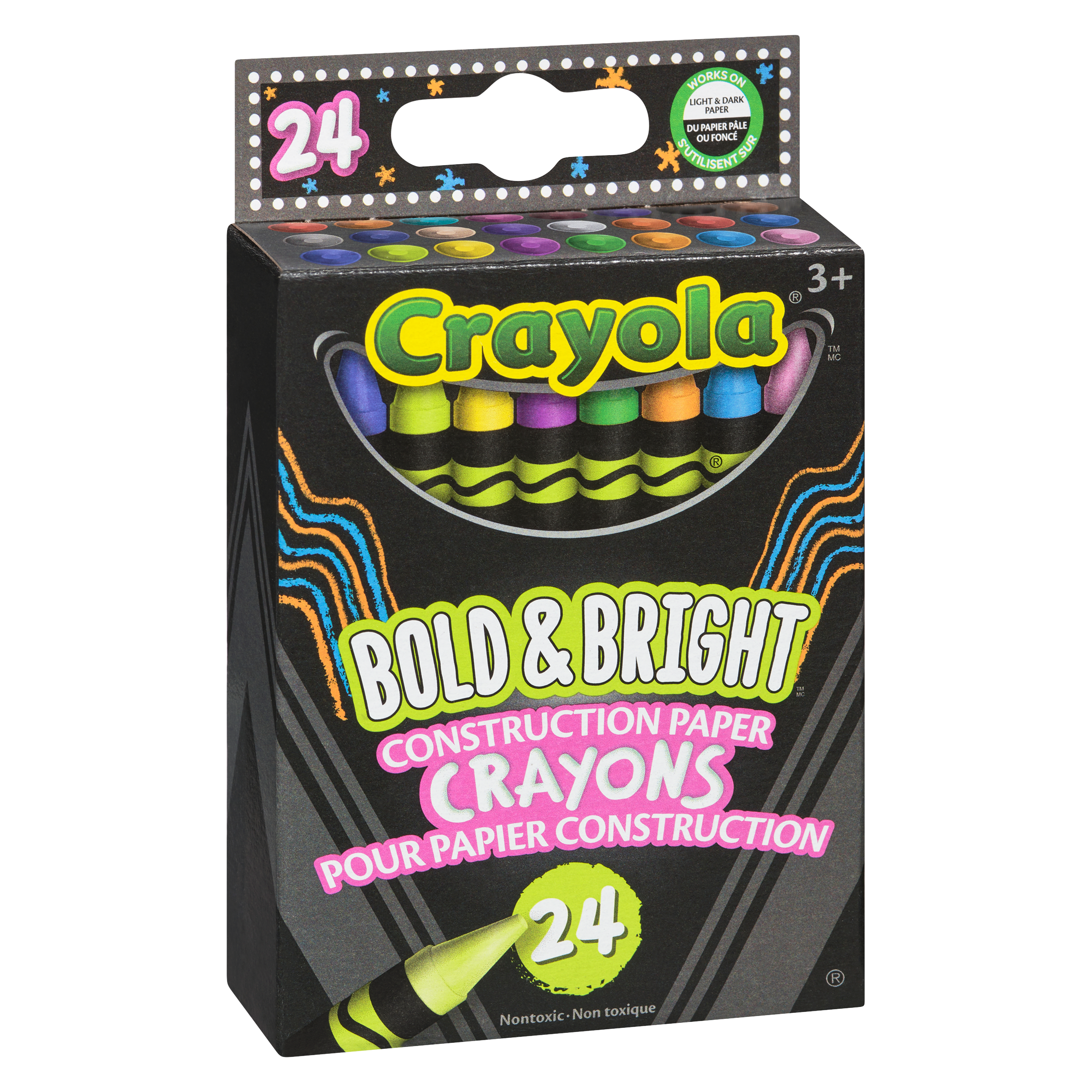 Bold & Bright Construction Paper Crayons, 24 Count