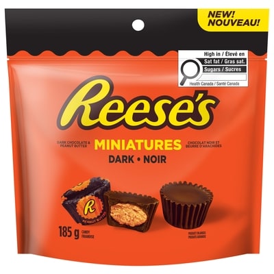 Reese's Miniatures Candy Dark Chocolate & Peanut Butter 185 g, $3.78/100g