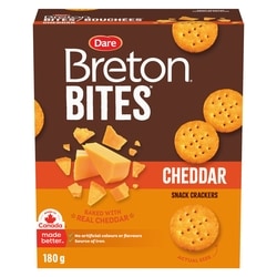 Dare Breton Bites Cheddar Crackers 180 g, $1.67/100g