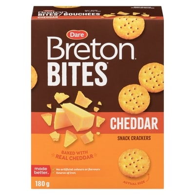 Dare Bites Snack Crackers Cheddar 180 g, $1.39/100g