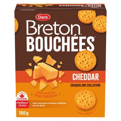Dare Bouchées craquelins collation cheddar 180 g, 2,49 $/100g
