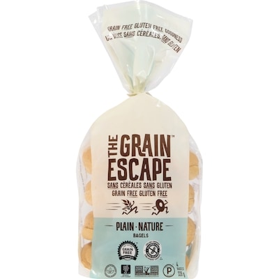 The Grain Escape Bagels Plain 328 g, $2.44/100g