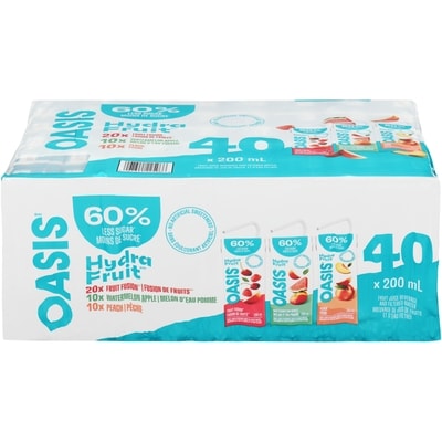Oasis Hydra fruit breuvage de jus de fruits et d'eau filtrée 8000 ml, 0,25 $/100ml