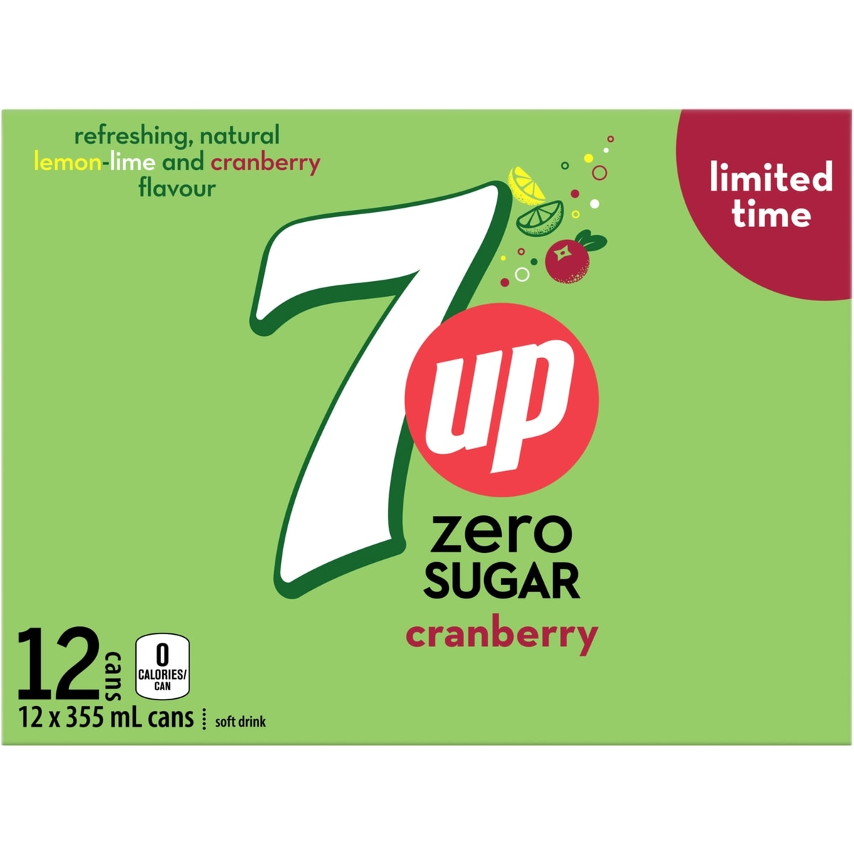 7Up Zero Sugar Cranberry 12x355.0 ml, $0.18/100ml