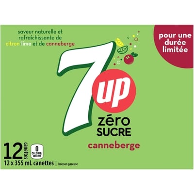 7 UP Canneberge Zéro Sucre  12x355.0 ml, 0,20 $/100ml