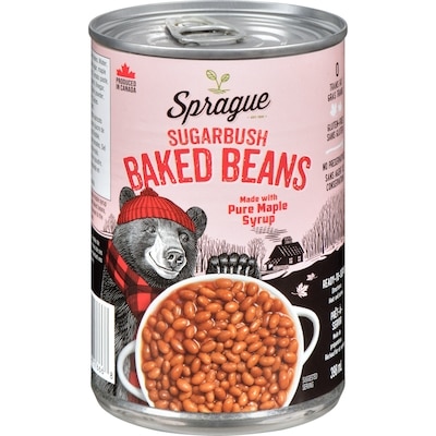 Sprague Baked Beans Sugarbush 398 ml, $0.63/100ml
