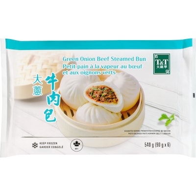 T&T Green Onion Beef Bun 540 g, $1.29/100g