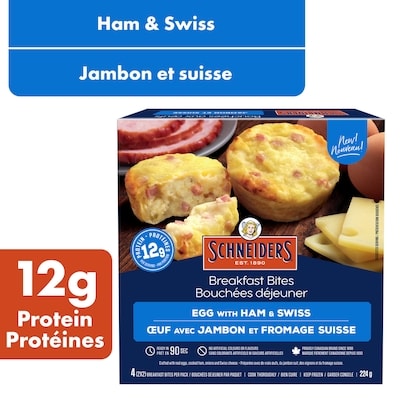 Schneiders Ham & Swiss Egg Breakfast Bites, 4 per pack 224 g, $2.90/100g