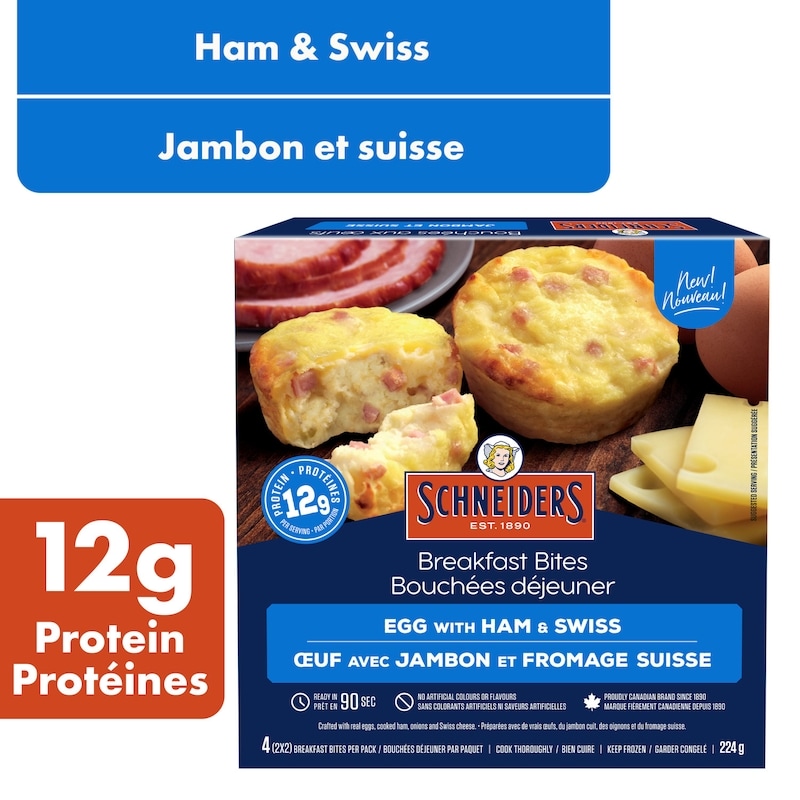 Ham & Swiss Egg Breakfast Bites, 4 per pack