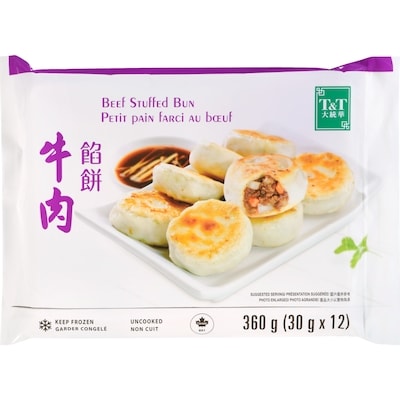 T&T Petit pain farci au bœuf 360 g, 1,94 $/100g