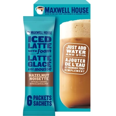Maxwell House Hazelnut Iced Latte With Foam Drink Mix 165 g, $6.05/100g