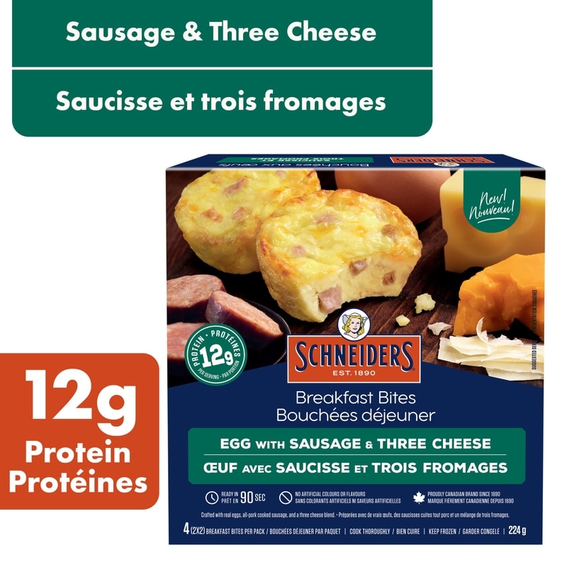 Sausage & Three Cheese Breakfast Bites, 4 per pack