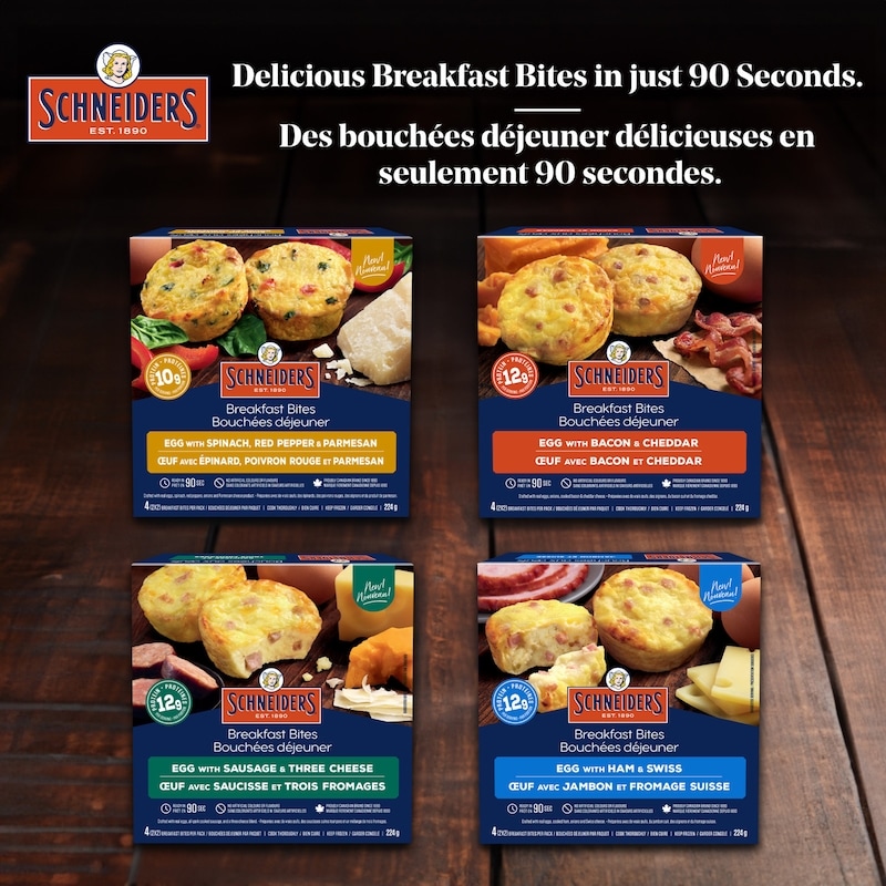 Sausage & Three Cheese Breakfast Bites, 4 per pack