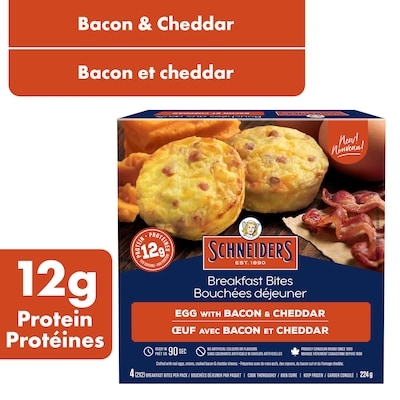 Schneiders Egg with Bacon & Cheddar Breakfast Bites, 4 per pack 224 g, $2.90/100g