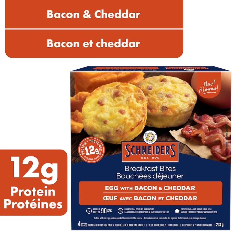 Egg with Bacon & Cheddar Breakfast Bites, 4 per pack