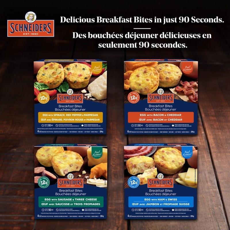 Egg with Bacon & Cheddar Breakfast Bites, 4 per pack