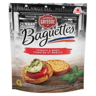 Grissol Baguettes tomates et basilic format familial 220 g, 2,73 $/100g