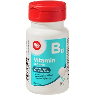 Life Brand Vitamin B12 250 mcg 100 Tablets 100 ea, $0.05/1ea