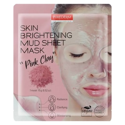 Purederm Skin Brightening Mud Sheet Mask Pink Clay 1 ea, $4.49/1ea