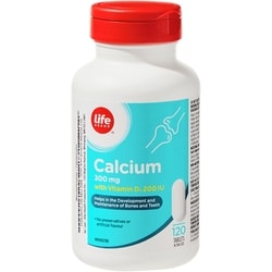 Calcium 300 mg with Vitamin D3 200 IU 120 Tablets