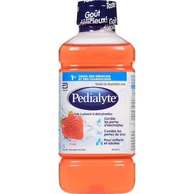 Pedialyte Solution de réhydratation orale fraise 1 l, 1,30 $/100ml