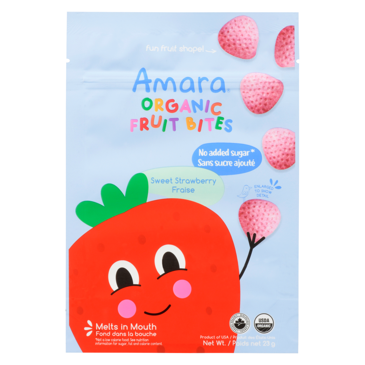Amara Organic Fruit Bites, Strawberry & Cream